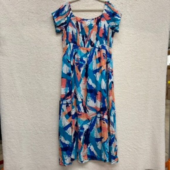 LORALETTE - Raelynn Dress Abstract Smocking Maxi NEW - Picture 13 of 13